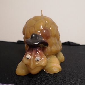 Adorable Derpy Vintage Turtle (Full) Candle Never Used Google Eyes